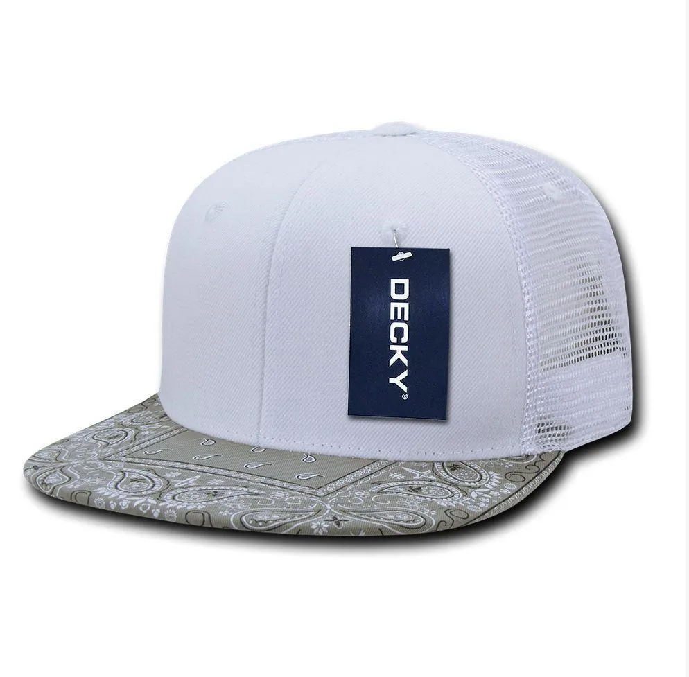 1 Dozen Decky 6 Panel Flat Bill Bandana Trucker Hats Caps Wholesale Lots!!