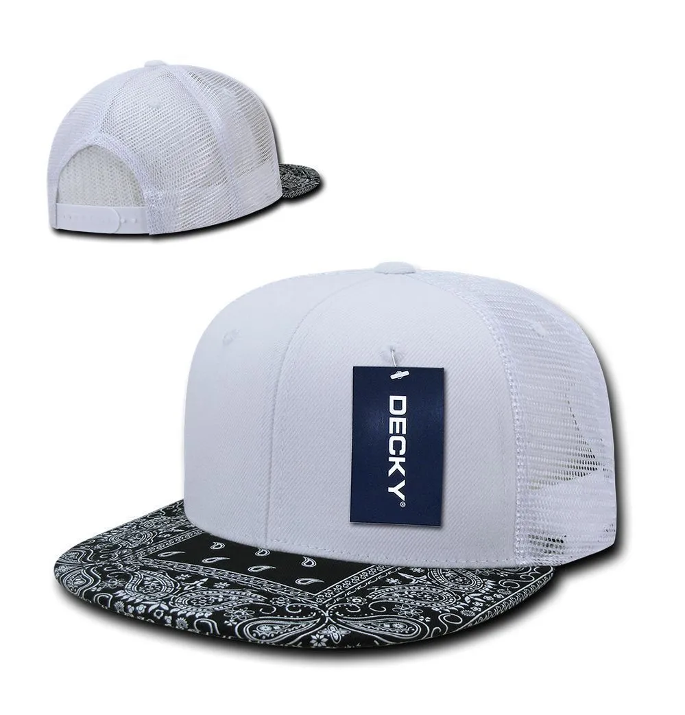 1 Dozen Decky 6 Panel Flat Bill Bandana Trucker Hats Caps Wholesale Lots!!