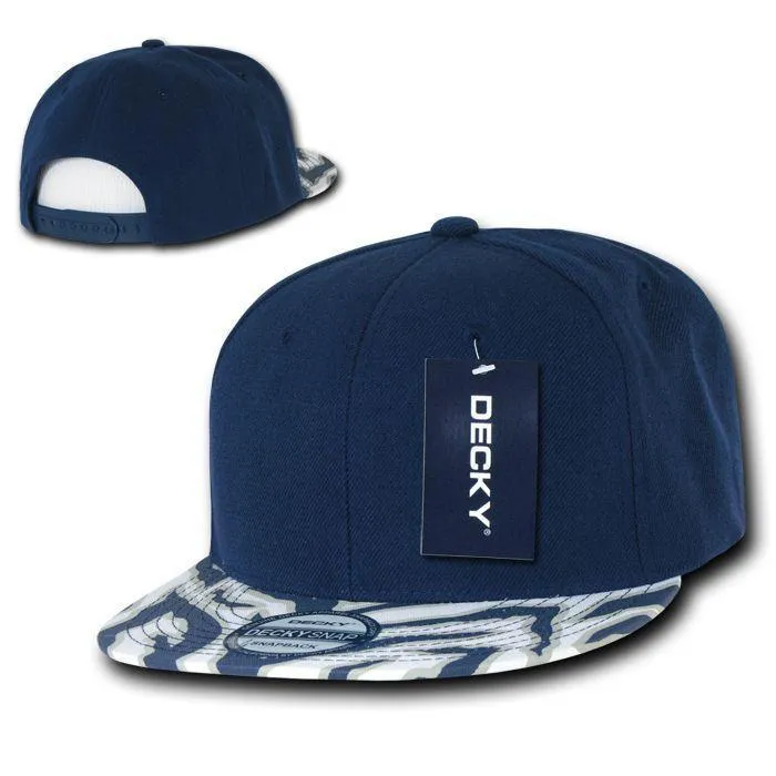 1 Dozen Decky Ziger Zebra Animal Two Tone Print Flat Bill Hats Caps Baseball Wholesale Bulk