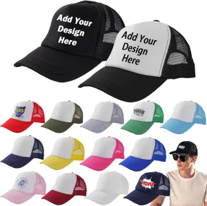 15 Pack Sublimation Blanks Trucker Hats Bulk Bulk Wholesale Mesh Baseball Cap DIY Custom Hats for Men Women