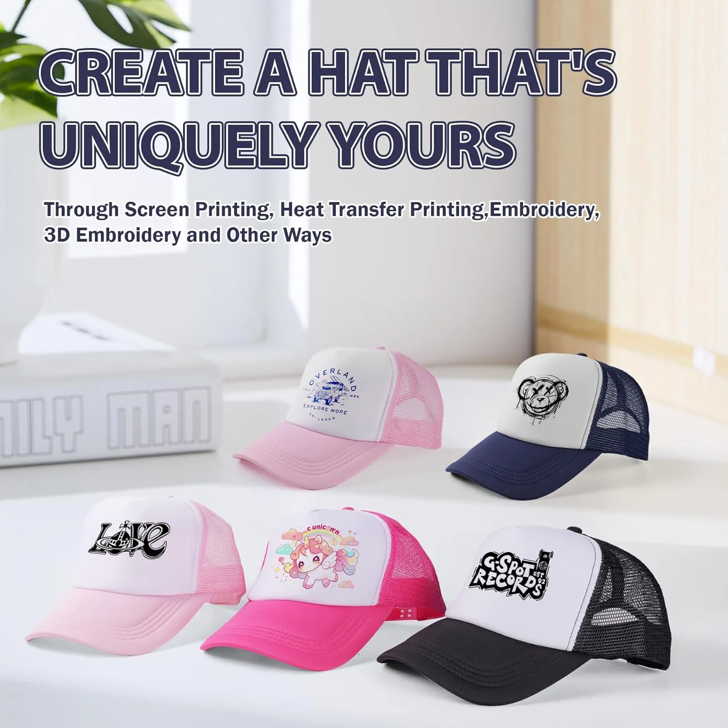 15 Pack Sublimation Blanks Trucker Hats Bulk Bulk Wholesale Mesh Baseball Cap DIY Custom Hats for Men Women