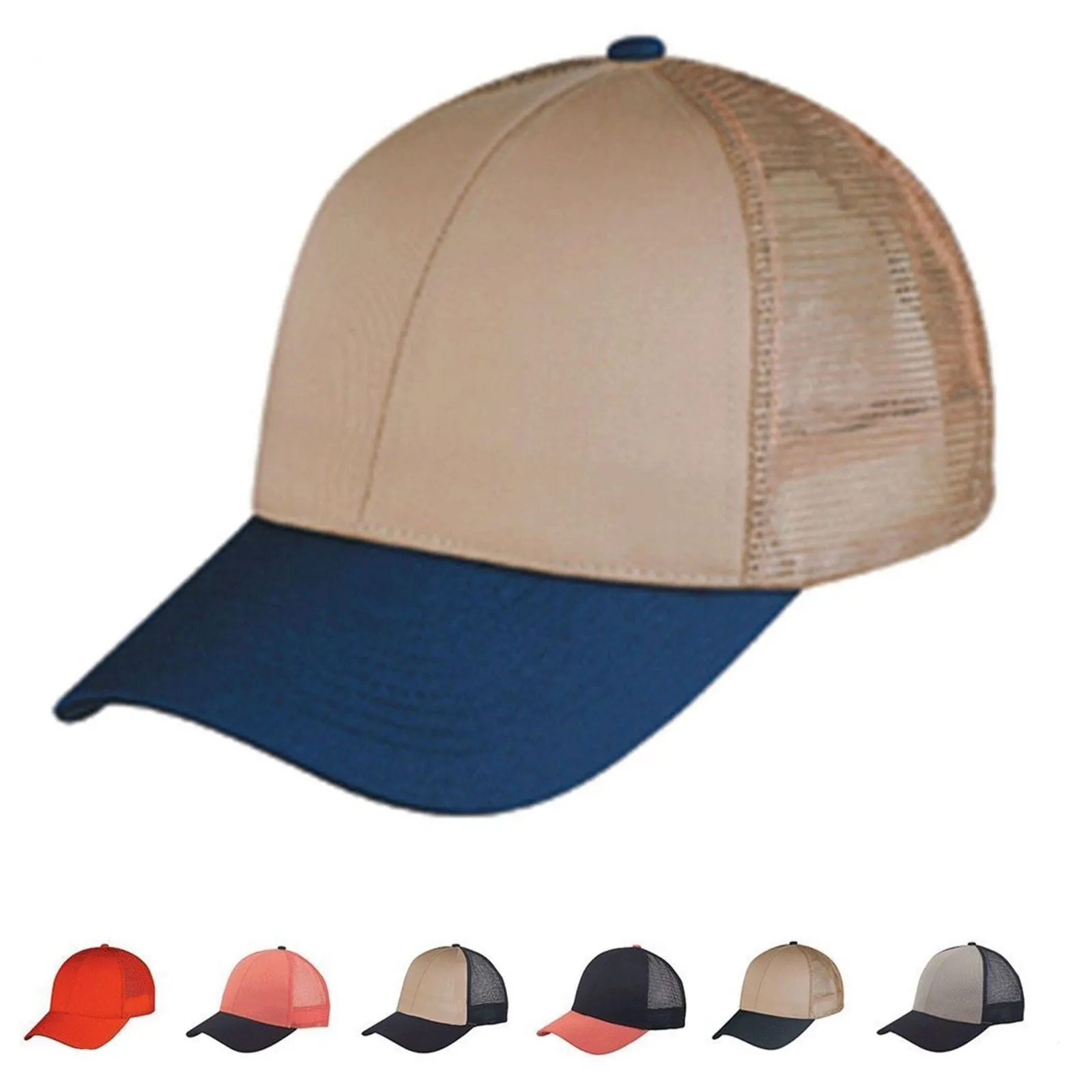 75 Lot Low Crown Cotton Twill 6 Panel Mesh Baseball Trucker Hats Wholesale Bulk