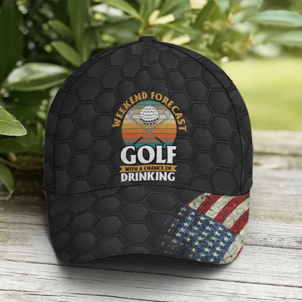 American Flag Golf With A Chance Of Drinking Baseball Cap Coolspod