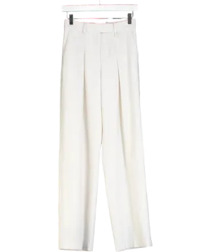 Arket White Wool Twill Trousers UK 6
