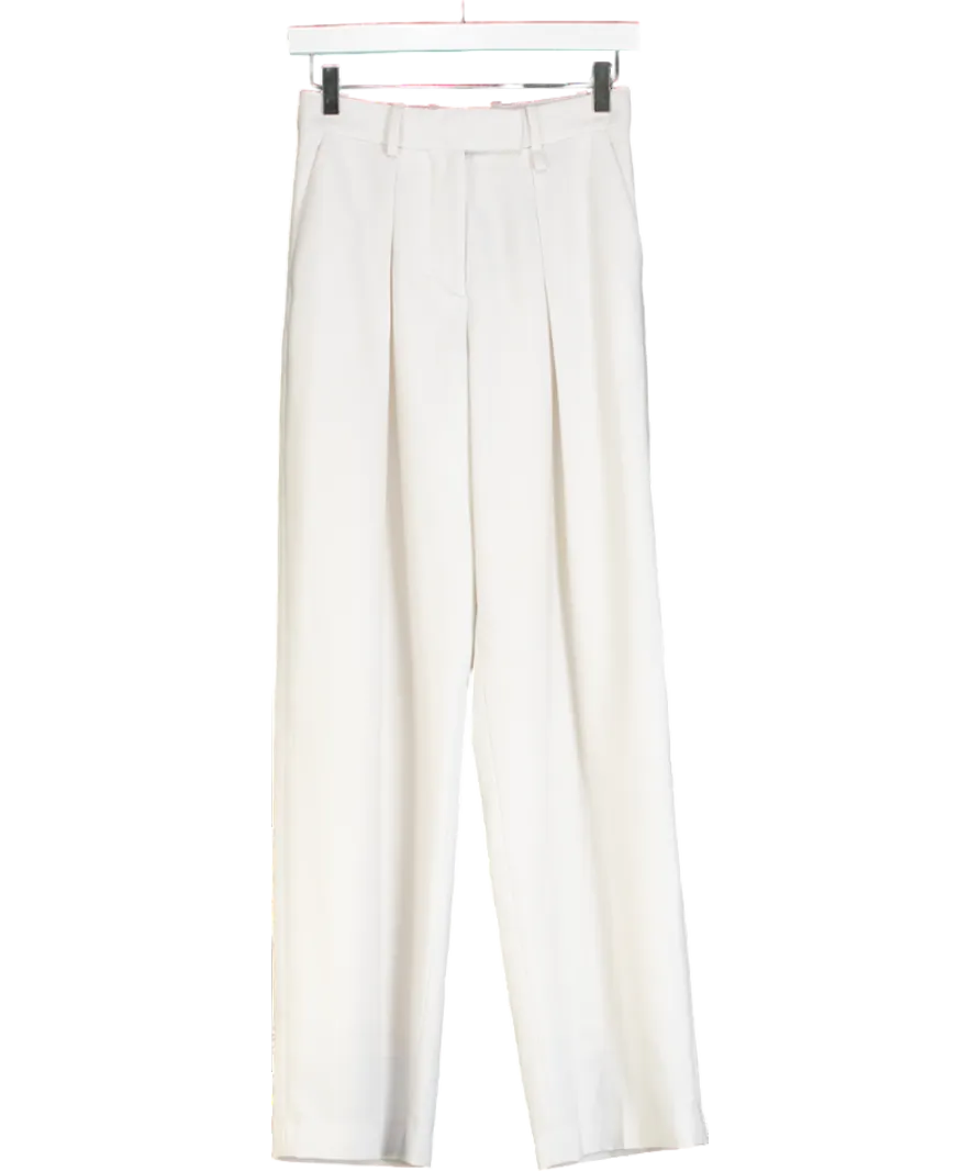 Arket White Wool Twill Trousers UK 6