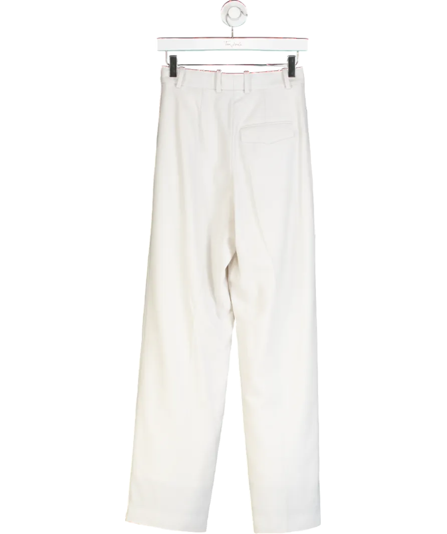 Arket White Wool Twill Trousers UK 6