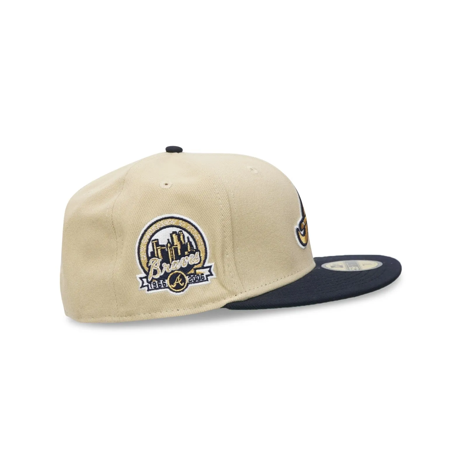 Atlanta Braves New Era Vegas Gold Navy "GT" 5950 Fitted Cap 70884967
