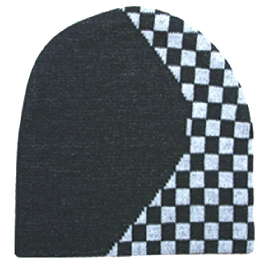 Auto Racing Flag Checkers Warm Winter Beanies Hats Caps Unisex