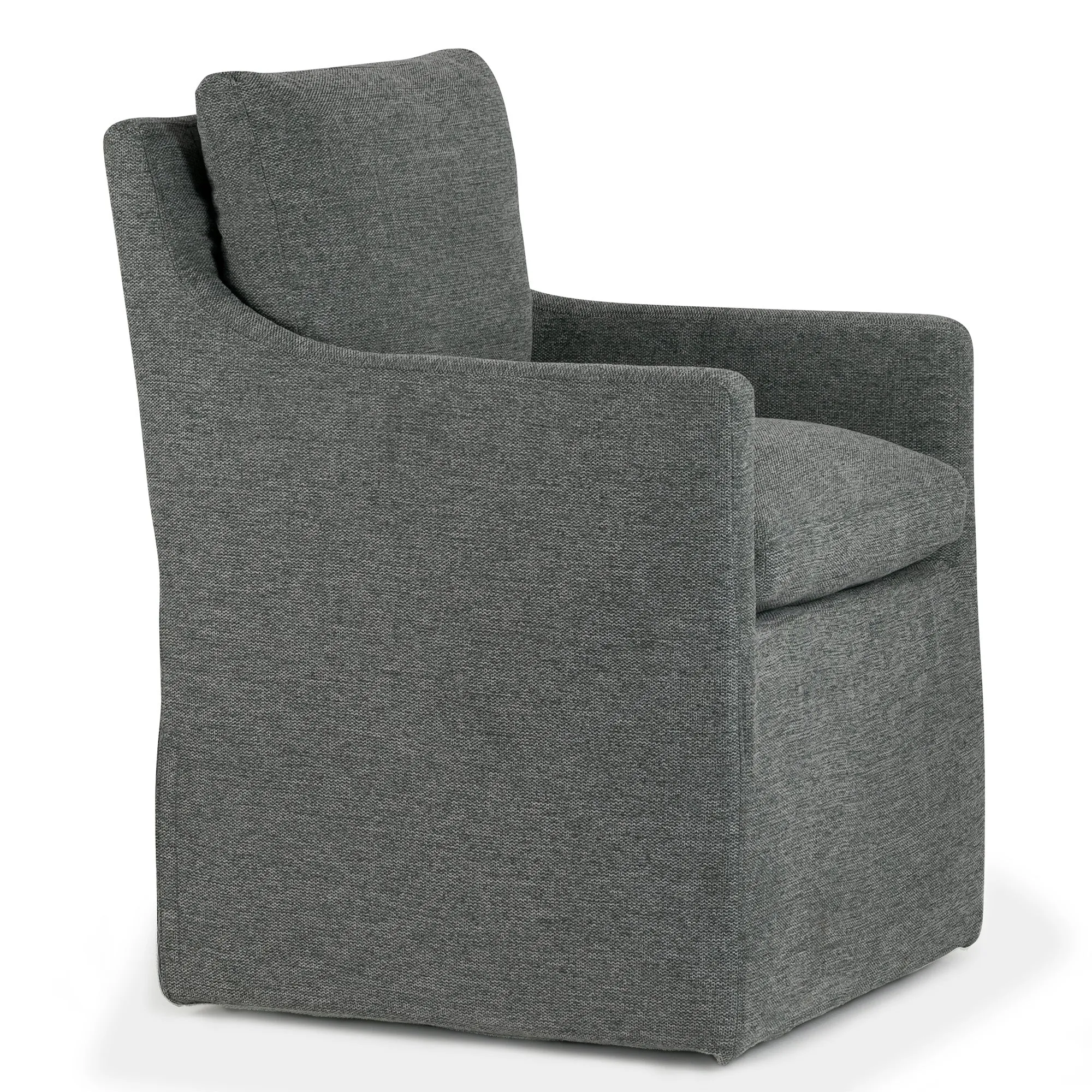 Axel Gray Fabric Accent Chair with Down Feathers