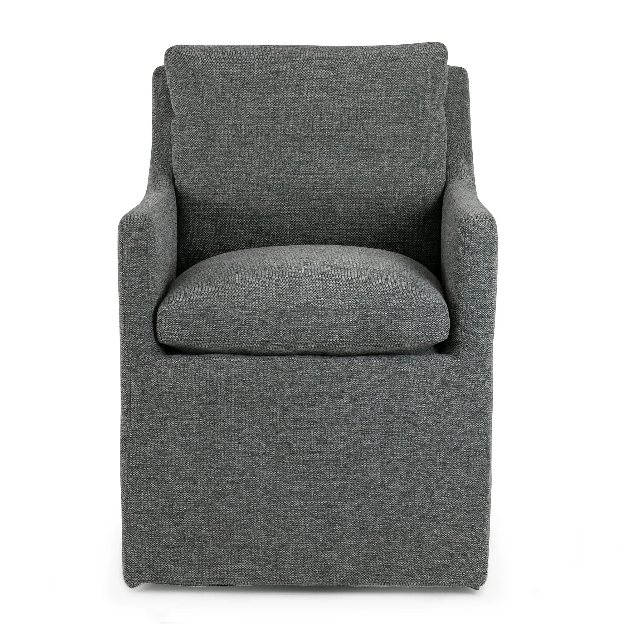 Axel Gray Fabric Accent Chair with Down Feathers