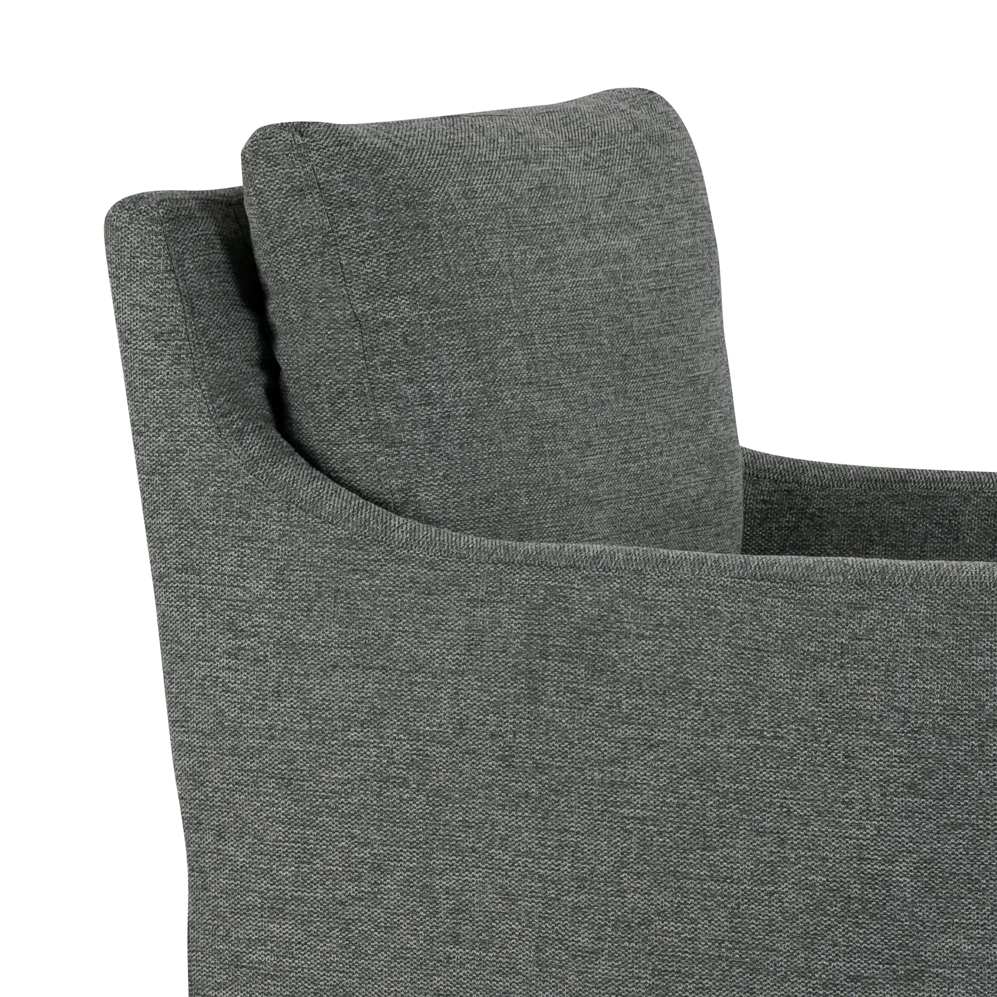 Axel Gray Fabric Accent Chair with Down Feathers