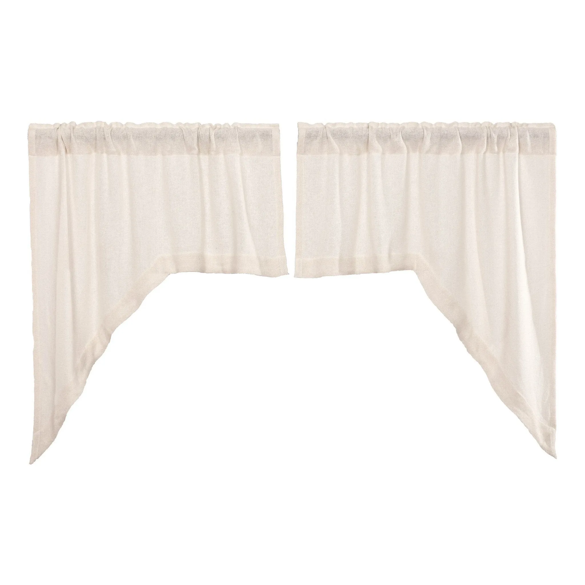 Burlap Antique White Swag Curtains