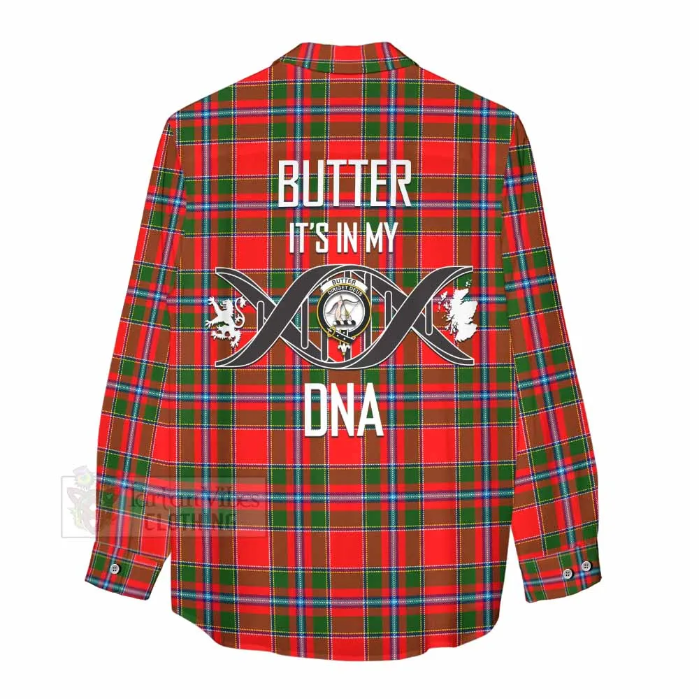Butter Tartan Women's Casual Shirt with Family Crest DNA In Me Style