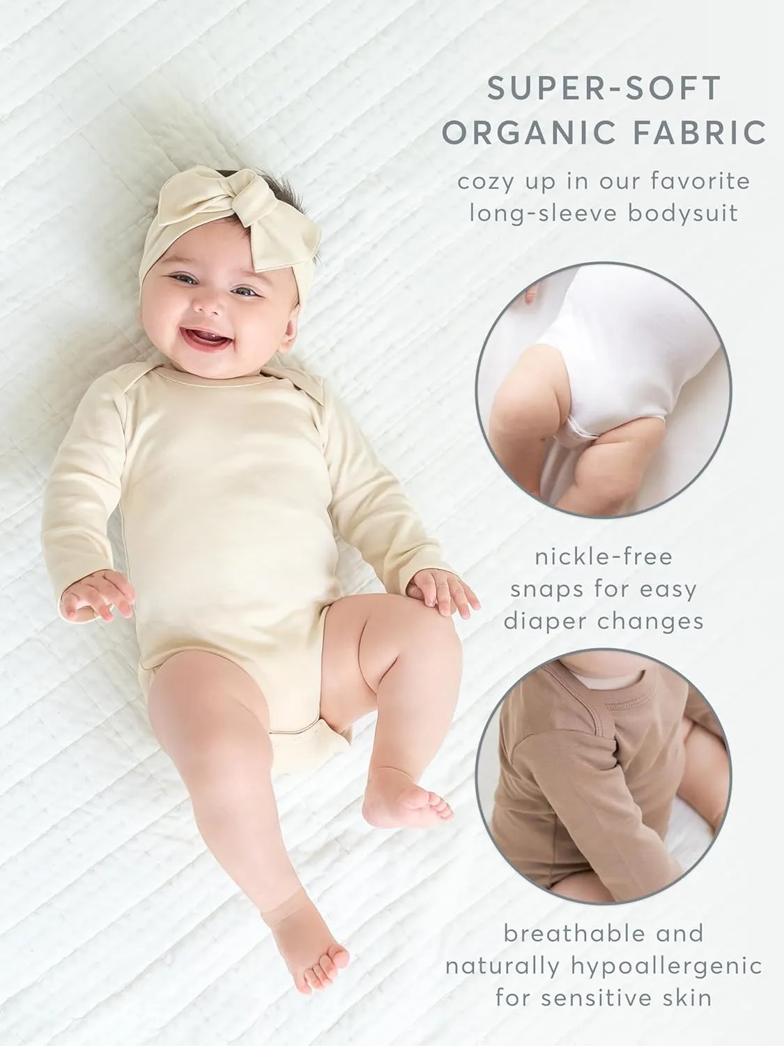 Colored Organics - Organic Cotton Baby Bodysuit - Long Sleeve Infant One Piece