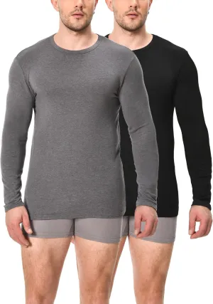 Comfneat Men's Thermal Long Sleeve Undershirts Lightweight Soft Base Layer Crew Neck