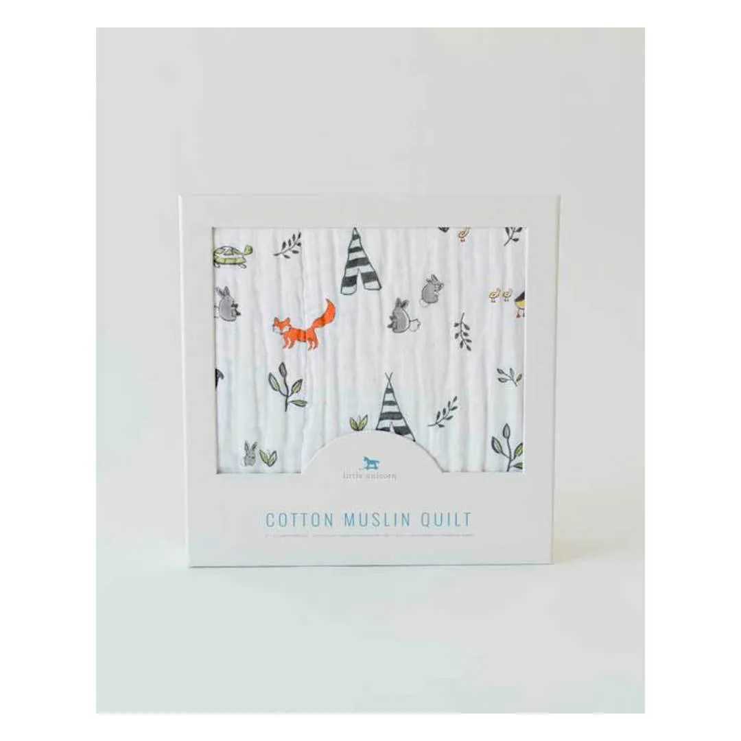 Cotton Muslin Quilt – Forest Friends