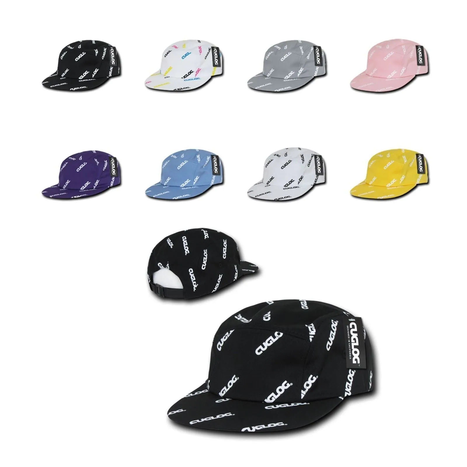 Cuglog Logo Printed 5 Panel Racer Racing Jockey Biker Caps Hats