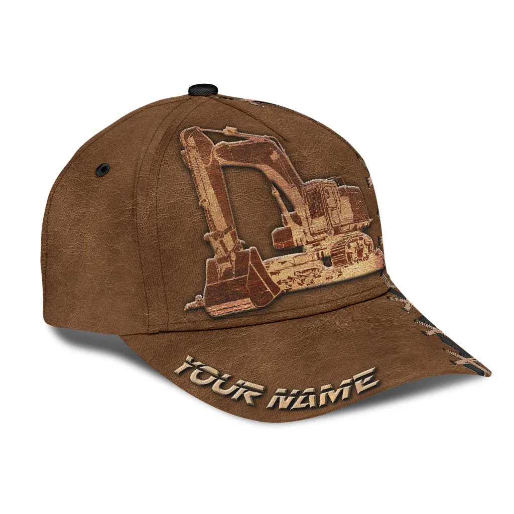 Custom With Name Cool Excavator Heavy Equipment Custom Classic Hat Cap