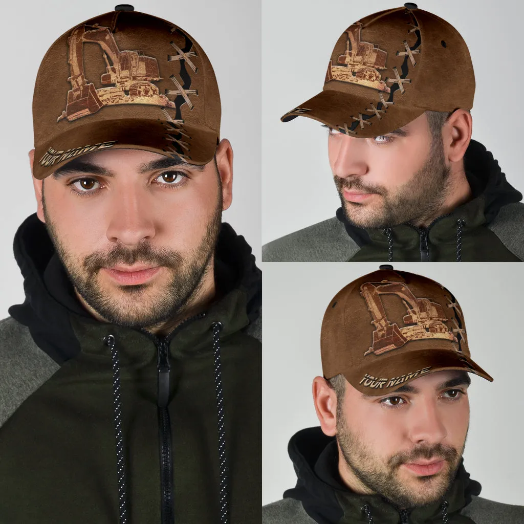 Custom With Name Cool Excavator Heavy Equipment Custom Classic Hat Cap