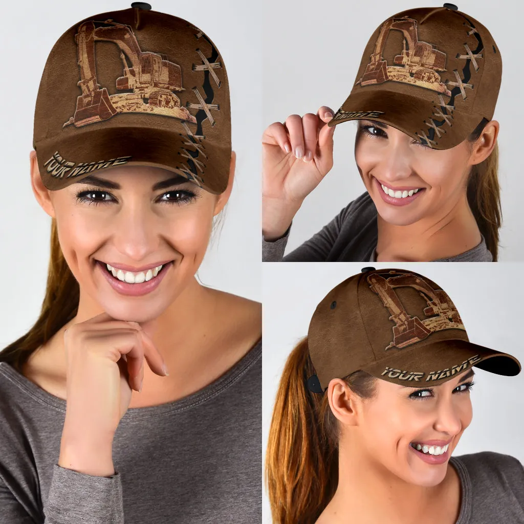 Custom With Name Cool Excavator Heavy Equipment Custom Classic Hat Cap