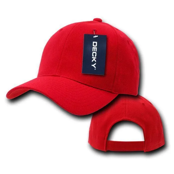 Decky Deluxe Polo Dad Baseball Hats Caps Hook Loop Closure Solid Two Tone Colors