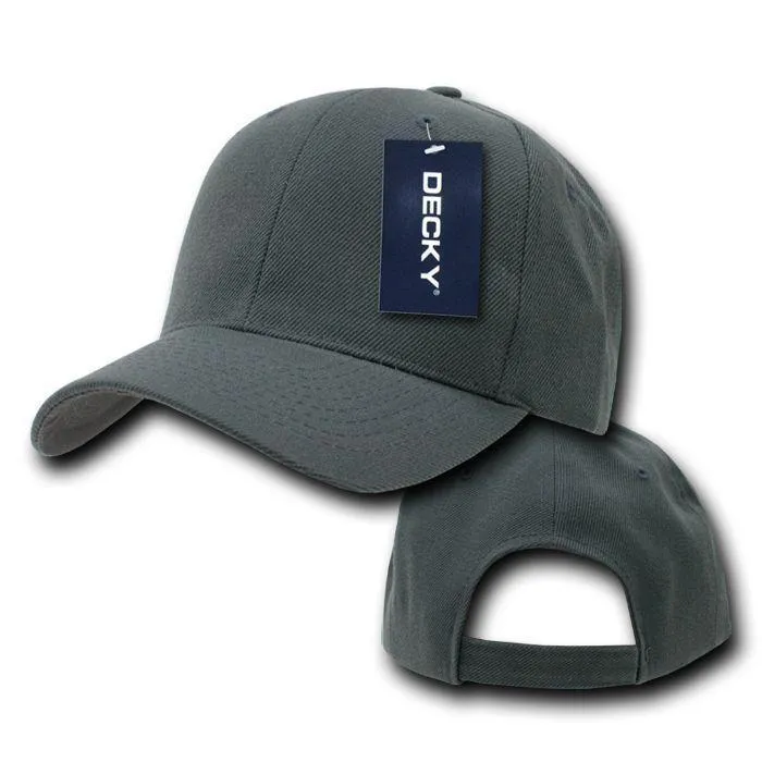 Decky Deluxe Polo Dad Baseball Hats Caps Hook Loop Closure Solid Two Tone Colors