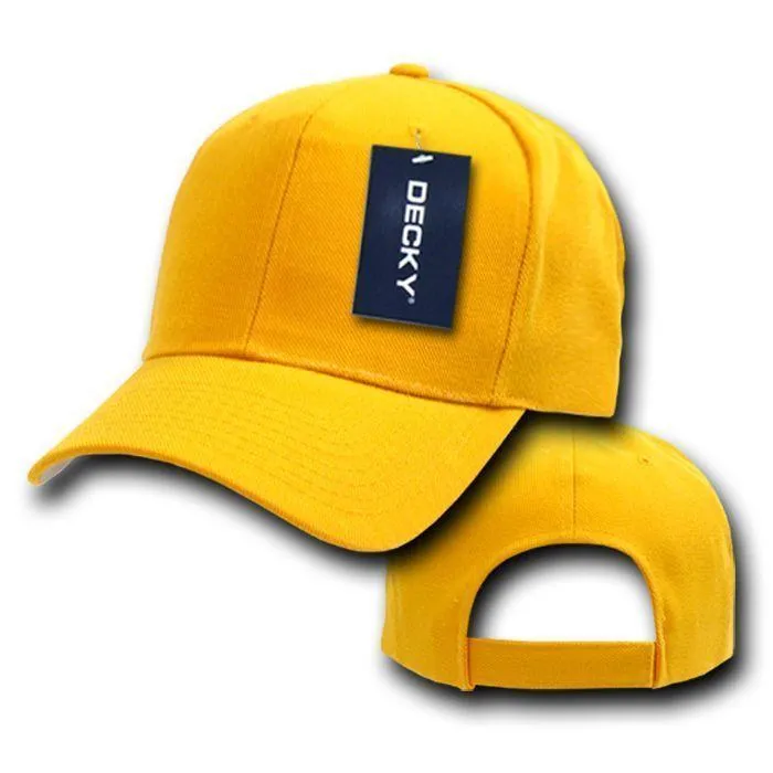 Decky Deluxe Polo Dad Baseball Hats Caps Hook Loop Closure Solid Two Tone Colors