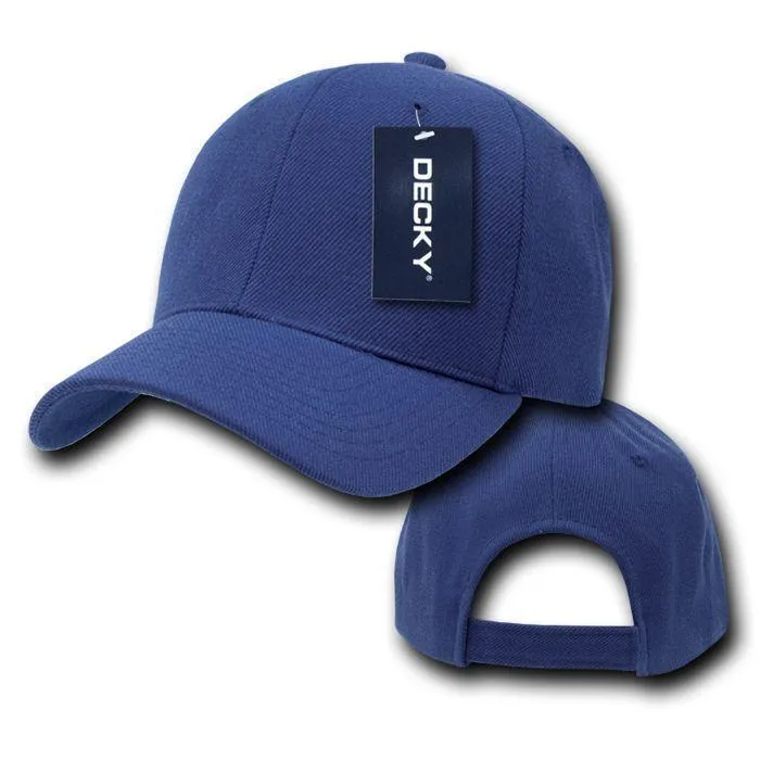 Decky Deluxe Polo Dad Baseball Hats Caps Hook Loop Closure Solid Two Tone Colors