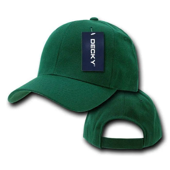 Decky Deluxe Polo Dad Baseball Hats Caps Hook Loop Closure Solid Two Tone Colors