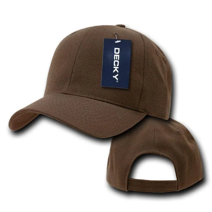 Decky Deluxe Polo Dad Baseball Hats Caps Hook Loop Closure Solid Two Tone Colors