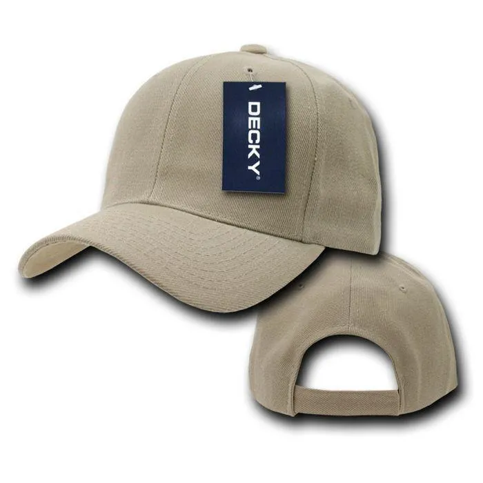 Decky Deluxe Polo Dad Baseball Hats Caps Hook Loop Closure Solid Two Tone Colors