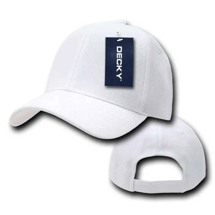 Decky Deluxe Polo Dad Baseball Hats Caps Hook Loop Closure Solid Two Tone Colors