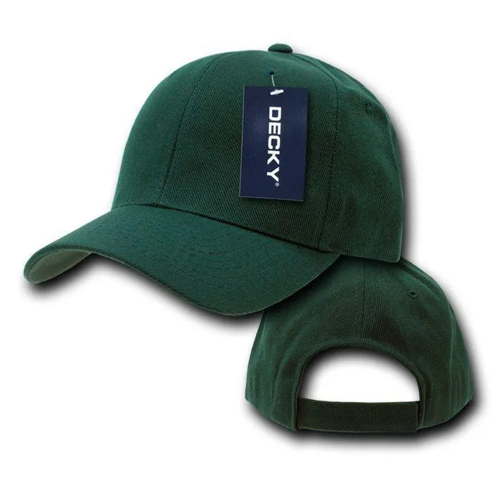 Decky Deluxe Polo Dad Baseball Hats Caps Hook Loop Closure Solid Two Tone Colors