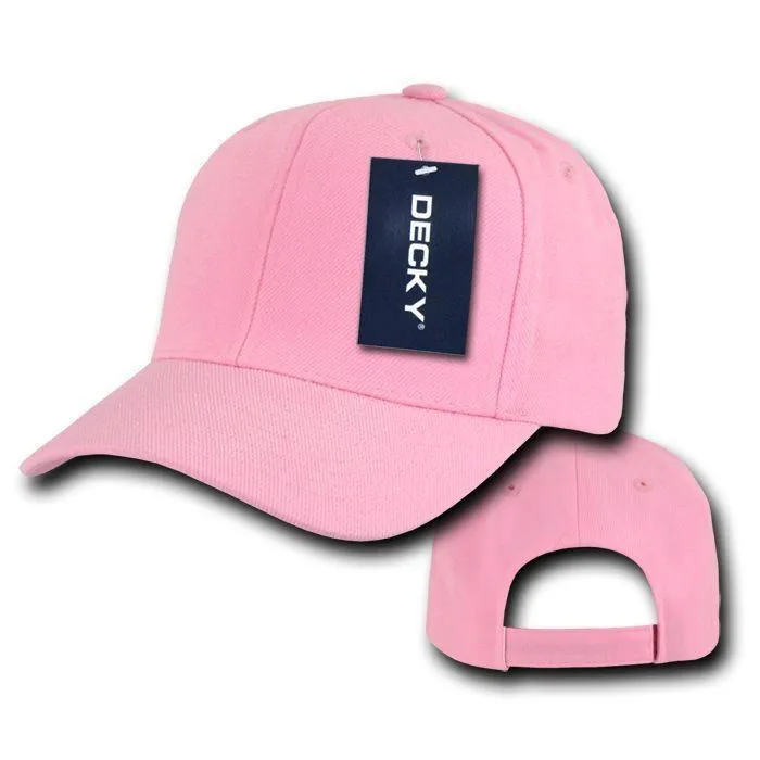 Decky Deluxe Polo Dad Baseball Hats Caps Hook Loop Closure Solid Two Tone Colors