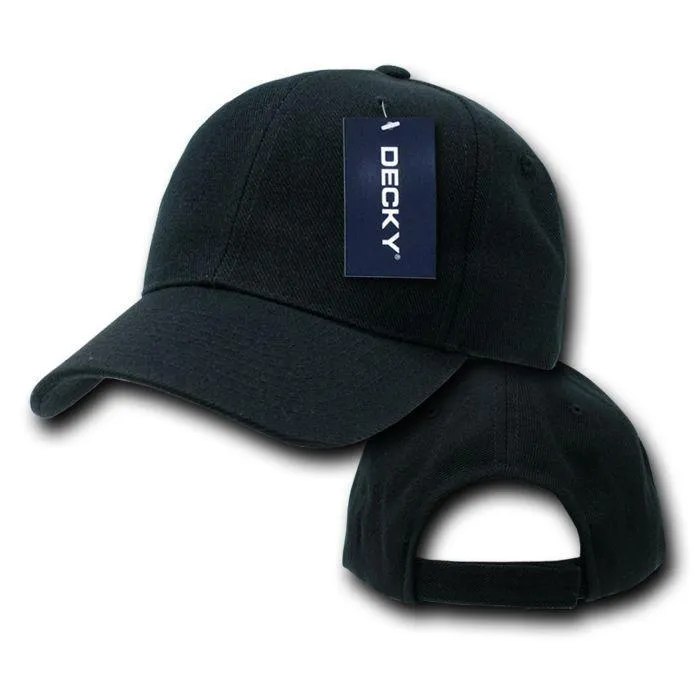 Decky Deluxe Polo Dad Baseball Hats Caps Hook Loop Closure Solid Two Tone Colors