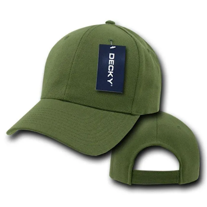 Decky Deluxe Polo Dad Baseball Hats Caps Hook Loop Closure Solid Two Tone Colors