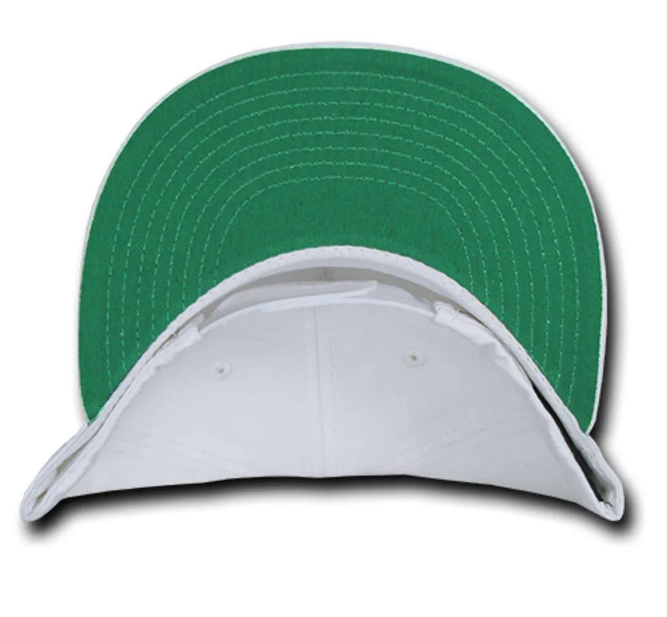 Decky Flat Bill Snapback Cotton Two Tone Baseball Green Under Visor Hats Caps