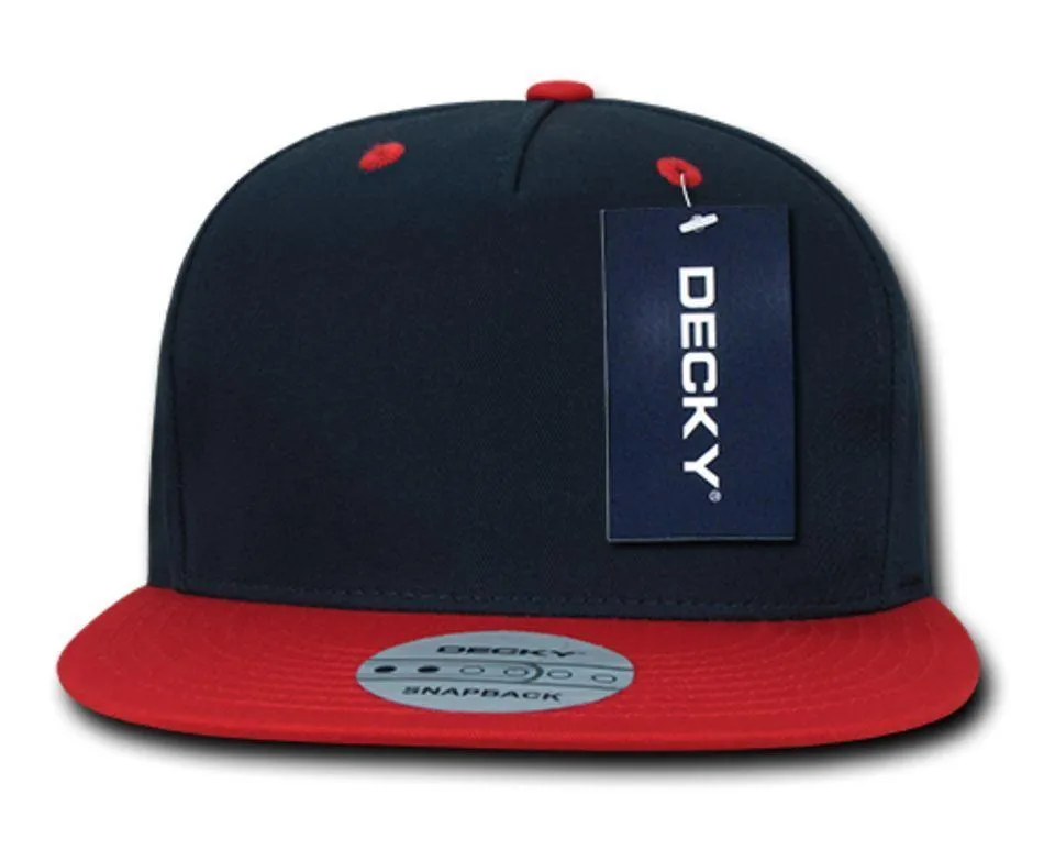 Decky Flat Bill Snapback Cotton Two Tone Baseball Green Under Visor Hats Caps