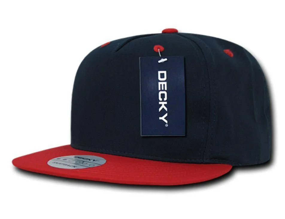 Decky Flat Bill Snapback Cotton Two Tone Baseball Green Under Visor Hats Caps