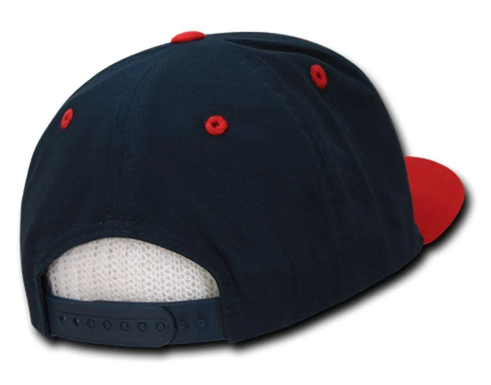 Decky Flat Bill Snapback Cotton Two Tone Baseball Green Under Visor Hats Caps