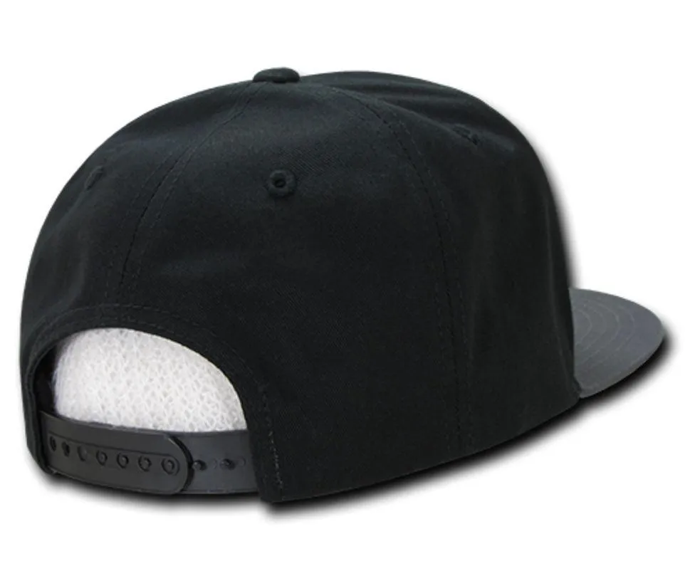 Decky Flat Bill Snapback Cotton Two Tone Baseball Green Under Visor Hats Caps