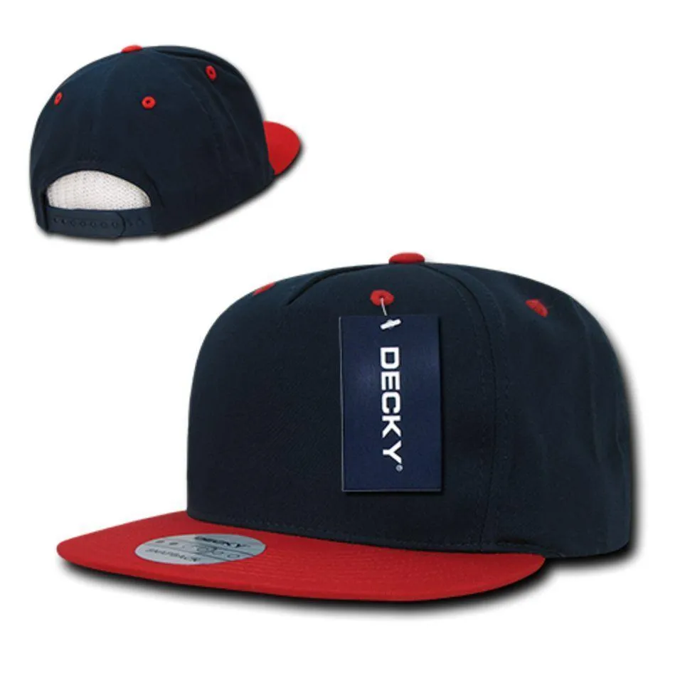 Decky Flat Bill Snapback Cotton Two Tone Baseball Green Under Visor Hats Caps