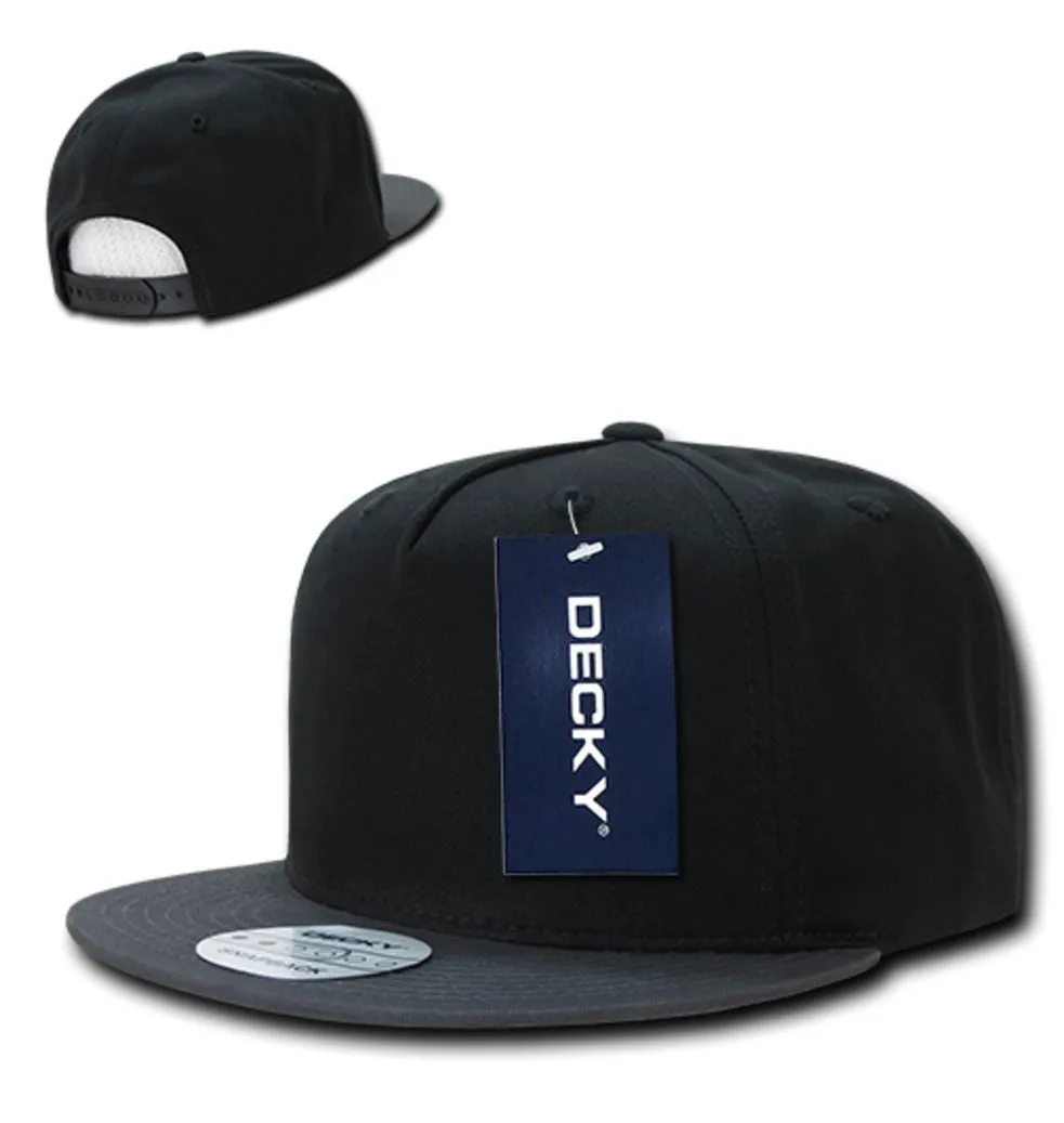 Decky Flat Bill Snapback Cotton Two Tone Baseball Green Under Visor Hats Caps