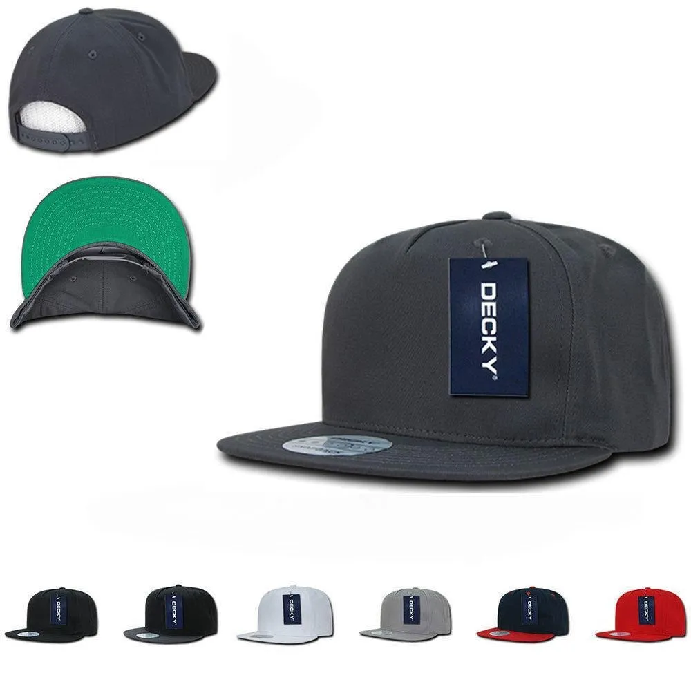 Decky Flat Bill Snapback Cotton Two Tone Baseball Green Under Visor Hats Caps