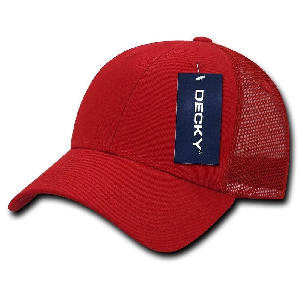 Decky Low Crown Mesh Golf 6 Panel Pre Curved Bill Dad Caps Hats