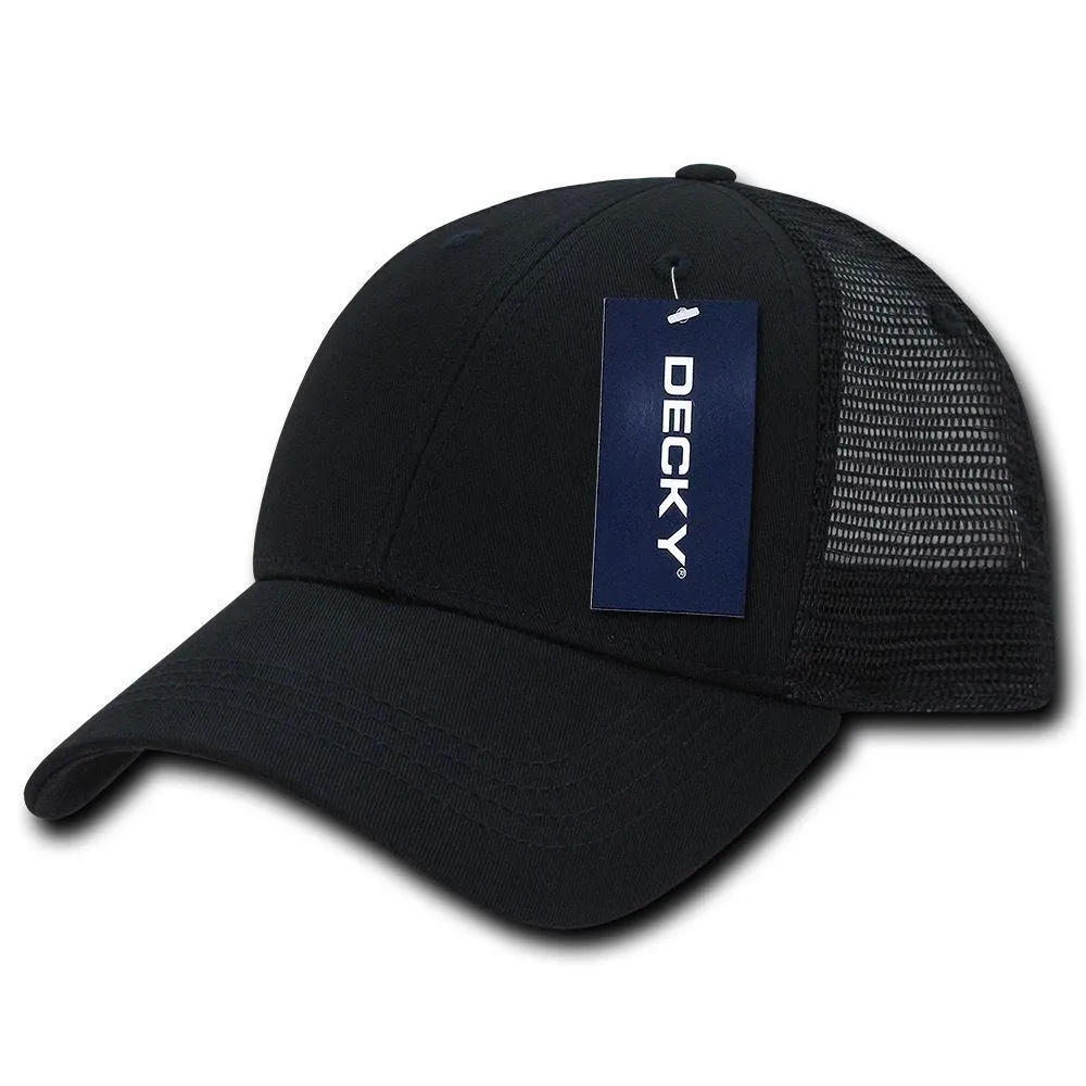 Decky Low Crown Mesh Golf 6 Panel Pre Curved Bill Dad Caps Hats
