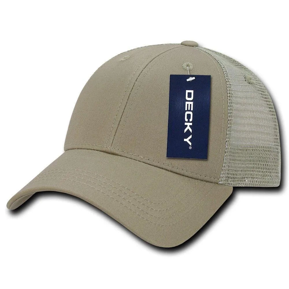 Decky Low Crown Mesh Golf 6 Panel Pre Curved Bill Dad Caps Hats