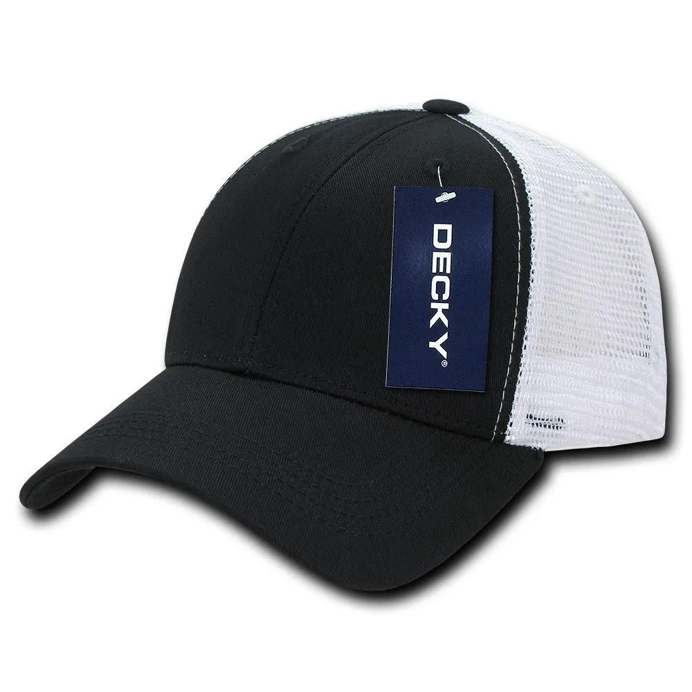 Decky Low Crown Mesh Golf 6 Panel Pre Curved Bill Dad Caps Hats