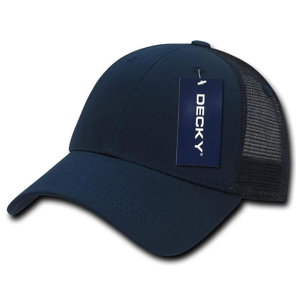 Decky Low Crown Mesh Golf 6 Panel Pre Curved Bill Dad Caps Hats