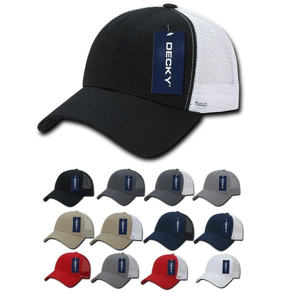Decky Low Crown Mesh Golf 6 Panel Pre Curved Bill Dad Caps Hats